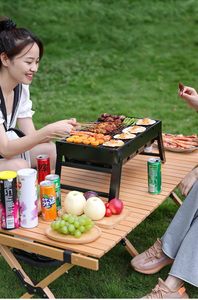 Parrilla de carbón plegable sin humo de acero laminado en frío para exteriores con herramientas completas y brochetas, modelo Little Black Steel - Product Image 2