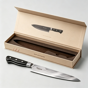 Boîtes à couteaux personnalisées OEM noires avec couvercle magnétique, emballage cadeau, étui pour couteau à découper, impression sur papier pour le rangement des couteaux, boîte cadeau - Product Image 2