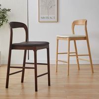 Tabouret de bar moderne en bois massif avec siège ergonomique et structure à quatre pieds robuste pour bar à domicile, salle à manger et usage commercial