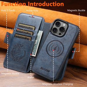 Étui de téléphone SUTENI pour <span class=keywords><strong>iPhone</strong></span> 17 Pro Max, coque magnétique à chargement sans fil, support portefeuille avec porte-cartes en similicuir, compatible 16 Plus 15 - Product Image 5