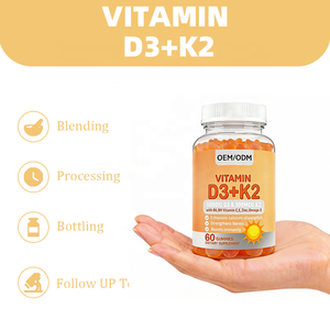 ויטמין <span class=keywords><strong>D3</strong></span>+K2 גומי למבוגרים בסיטונאות, 60 יחידות |   5000IU <span class=keywords><strong>D3</strong></span> 100MCG K2 2 לכל מנה לשיפור צפיפות העצם - Product Image 2