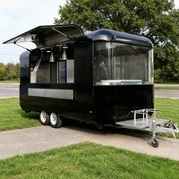 Food Truck et Remorque MobileKitchen en Fibre de Verre avec Châssis en Acier Inoxydable pour Services de BBQ, Pizza, Glaces, Café et Hot-dogs