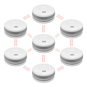 배터리 수명 센서 무선 스마트 연기 감지기 광전기 상호 연결된 연기 경보 - Product Image 1