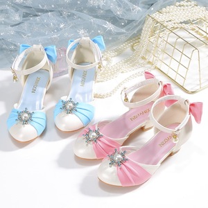 Scarpe da principessa blu e rosa con perle, molto vendute, per ragazze, sandali per feste e spettacoli. - Product Image 2