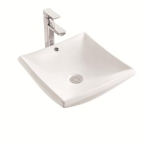 Bassin de comptoir en céramique de Style minimaliste nordique trou de débordement carré salle de bain Art lavabo - Product Image 1