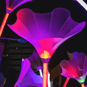 Nouvelle arrivée art éclairage en acier inoxydable fleur gloire du matin fleur métal sculpture corne lanterne dispositif interactif personnalisé - Product Image 3