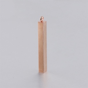 Wholesale Stock 5*40mm Stainless Steel Custom Engraved Cuboid bar Pendant for <b>Necklace</b> - Product Image 6
