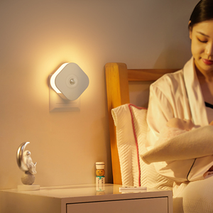 OEM <b>LED</b> Night <b>Light</b> Manufacturer 2700K Warm White PIR Motion Sensor <b>Plug</b> <b>in</b> Night <b>Light</b> EU UK AU JP <b>Plug</b> Indoor Lighting - Product Image 2