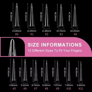Aillsa Extra Long 504pcs Stiletto Nail Dicas Longo Apontou Extensões De Prego para Dedo Natureza Claro Atacado Meia Cobertura De Unhas Dicas - Product Image 5