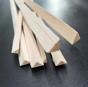 DIY plaka modeli okul zanaat projesi için doğal bitmemiş ahşap balsa ahşap şeritler 6mm balsa ahşap bar