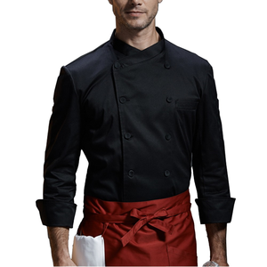Uniforme de chef italiano Chaqueta de sarga ligera de doble botonadura con mangas largas para uso <span class=keywords><strong>en</strong></span> cocina y restaurante - Product Image 3