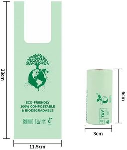 Sacs à déjections canines écologiques, simples, à longue poignée, 100 % compostables, en amidon de maïs, biodégradables, parfumés à la lavande, avec attaches. - Product Image 6