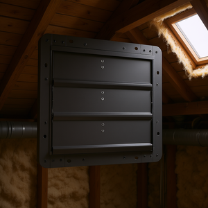 Ventilador de Extracción con Obturador de 14 Pulgadas, Controlador de Velocidad Variable, Montaje en Pared, Ventilación para Ático, 1400 CFM, Acero, Bajo Nivel de Ruido - Product Image 2