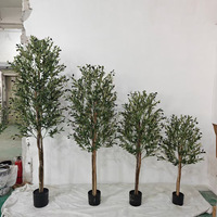 M647 Tronc Réaliste Faux Grand Olivier Artificiel Décor Soie Olivier Artificiel Arbre en Pot pour la Décoration de la Maison