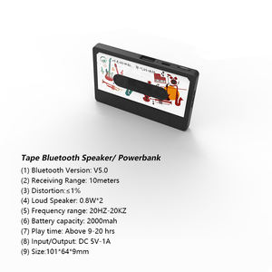 2024 Beste Prijs Aanpasbare Retro-Tape Luidspreker Met Draadloze Luidspreker En Oplaadpowerbank-Ideaal Promotiecadeau - Product Image 3