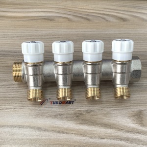 <span class=keywords><strong>Colector</strong></span> de distribución modular de latón con válvulas de cierre para sistemas de agua domésticos adecuados para tuberías PEX y <span class=keywords><strong>Multicapa</strong></span>. - Product Image 2
