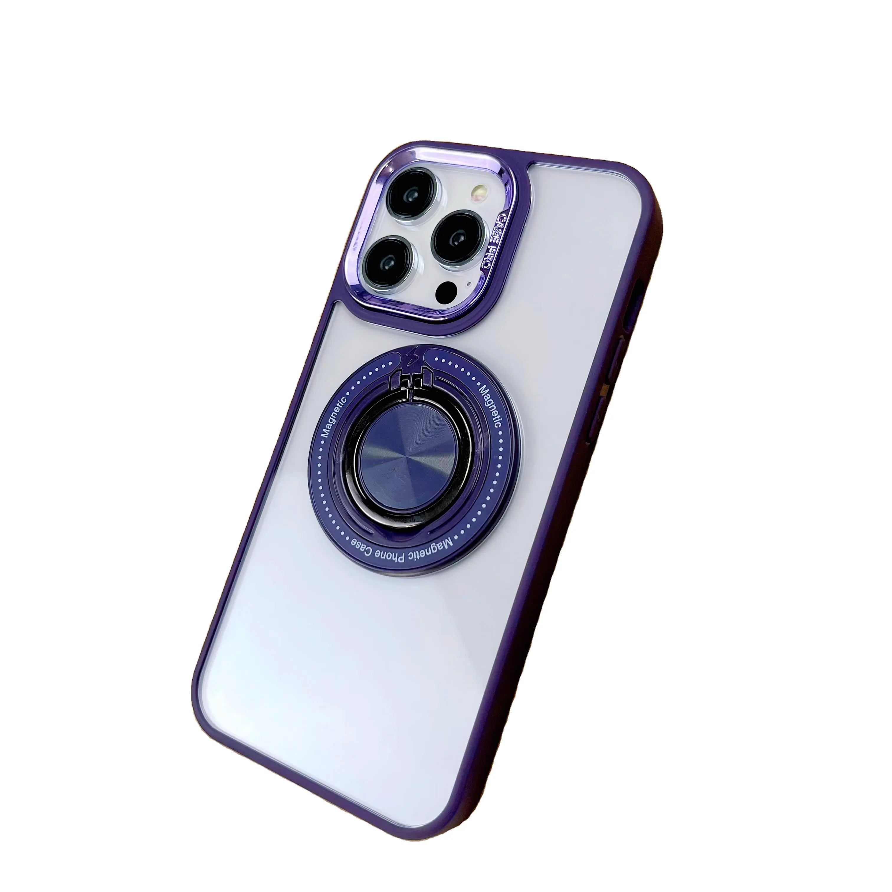 أحدث تصميم رياضي لكابلات الهاتف من Leyi غطاء هاتف مصد شفاف لهاتف iPhone 15 غطاء مقاوم للصدمات لحافظات الهاتف الدوارة