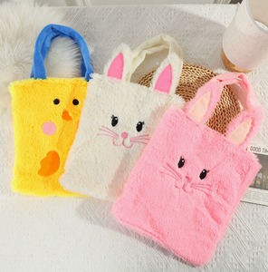 DAMAI Wholesale <b>Easter</b> Decor Fluffy Bunny Tote Bags Furry Candy <b>Gift</b> Carriers for Holiday Party Favor Decoration Supplies - Product Image 1