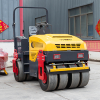 Compacteur de sol pour route en asphalte, petit rouleau vibratoire à double roue en caoutchouc, rouleau de chantier pour route, livraison gratuite