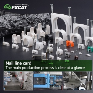 एफस्कैन 20 मिमी सर्कल केबल क्लिप सफेद ग्रे प्लास्टिक गोल तार दीवार नाखून - Product Image 5