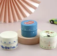 Mini minuterie mécanique en plastique compacte dortoir étudiant et rappel de cuisine avec alarme de travail d'efficacité de dessin animé