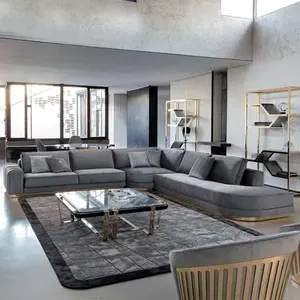 Factory wholesale Comfortable Simple Design Living Room Sofa Luxury Modern Modular L Shape Velvet Sofa Set Furniture