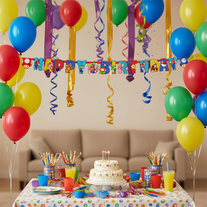 Bannière de fête d'anniversaire Super Mario 1,9 m 2 pièces par sac - Product Image 3