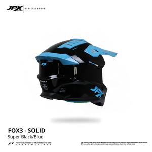 Casco de Motocross JPX Fox3 con Correa Magnética en Negro Azul Brillante con un Diseño Elegante para un Rendimiento Extremo Todoterreno. - Product Image 6