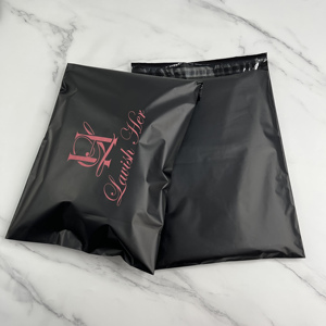 Wholesale Matte Black Plastic Shipping Envelopes Custom Pink Logo Printed Tear Proof Poly Mailers For Apparel Online Shop - Product Image 2