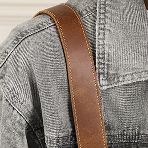 Men's Crossbody <b>Bag</b> Genuine Leather <b>Replacement</b> <b>Strap</b> Adjustable Length Single Shoulder <b>Strap</b> HR Brand Modern Style Portable - Product Image 2