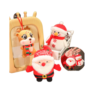 ODM ต่ำ MOQ ซานตาคลอสตุ๊กตาเรนเดียร์ยัดไส้สัตว์ผ้าคอตตอน PP นุ่มมากของตกแต่งของขวัญคริสต์มาสบรรเทาความเครียด - Product Image 1