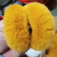 Ikat Rambut Bulu Kelinci Imitasi Warna Cerah Manis Lucu untuk Wanita dan Anak Perempuan, Aksesoris Rambut Buatan Tangan Warna-warni