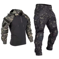 Ensemble de vêtements tactiques en coton de nouvelle génération pour hommes, manches longues, coupe ample, extensible, respirant, camouflage