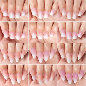 Vente en gros usine OEM ODM 30 pièces <span class=keywords><strong>Faux</strong></span> <span class=keywords><strong>ongles</strong></span> à presser nude <span class=keywords><strong>dégradé</strong></span> courts, moyens, carrés, amande, <span class=keywords><strong>rose</strong></span> ombré pour nail art - Product Image 3