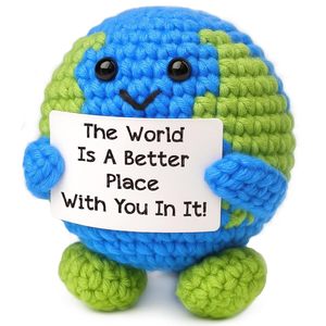 Muñeco de Tierra Tejido a Crochet DAMAI, Peluche de Planeta con Bloques de Color Azul y Verde, Regalo de Cumpleaños, Adorno de Escritorio, Juguete de Globo Terráqueo Tejido - Product Image 3