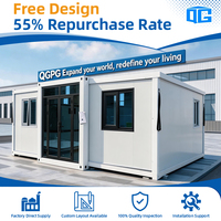 Maisons conteneurs extensibles, maisons conteneurs pliables 20ft 30ft 40ft, maisons préfabriquées, maisons modulaires portables en acier, 2 3 4 5 chambres