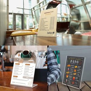A4 Message Holder Vertical <b>Clear</b> Acrylic Stand Notice Display For Restaurants Hotels Bars Offices A4 Size - Product Image 3