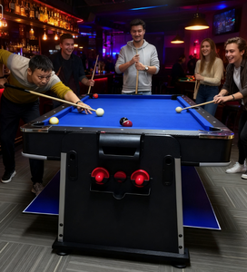 7ft 8ft 9ft sang trọng gấp <span class=keywords><strong>4</strong></span> trong 1 hồ bơi bảng Snooker bida bảng PING-PONG tenis lĩnh vực Hockey ăn uống bóng bàn - Product Image 5