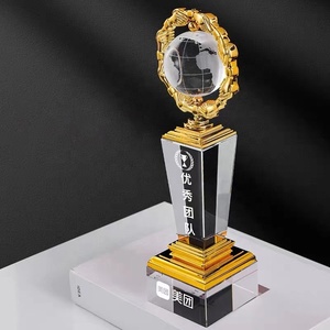 Trofeo de <span class=keywords><strong>cristal</strong></span> de globo terráqueo, regalos de negocios personalizados, recuerdo de evento - Product Image 3