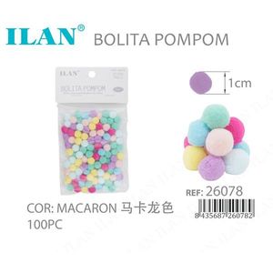 Pompon Ilan Bolita 1Cm Colore Macaron 100 Pezzi per Decorazioni Artigianali - Product Image 3