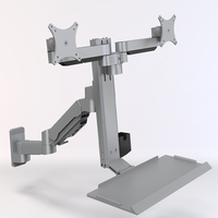 Meisonic 2026 Nouveau design personnalisé, support mural en alliage d'aluminium pour moniteur industriel à double écran avec inclinaison à 90 degrés, en stock