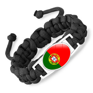 Pulsera de bandera de Marruecos para hombres y mujeres de la misma bandera de nicho, pulsera de paracaídas ajustable tejida, joyería - Product Image 3