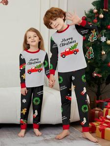 <span class=keywords><strong>Pigiama</strong></span> Personalizzato a Maniche Lunghe con Stampa di Albero di Natale e Auto, per Mamma, a Bassa Termicità - Product Image 3