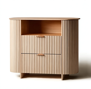 현대적인 미국식 원목 3단 서랍 스마트 다기능 화장대 겸 침실용 협탁 세트 (호텔용) - Product Image 5