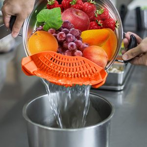 Colino da cucina in Silicone per tutti gli usi con filtro a Clip cesto in acciaio inox per pentole cibo Pasta verdure a base di carne frutta - Product Image 4