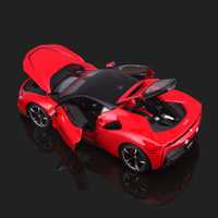 Burago 1 24 SF90 Model Mobil Sport Die-Cast Alloy Replika untuk Anak Laki-laki dengan Kemasan Kotak Berwarna