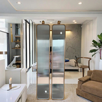 Paravent de séparation moderne en acier inoxydable plaqué or, découpé au laser, pour hôtel, bureau à domicile, design de décoration intérieure de luxe