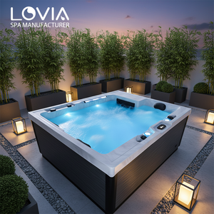 Bestseller: Vasca Idromassaggio Compatta per 3 Persone, <span class=keywords><strong>Spa</strong></span> da Esterno per Piccoli Giardini con Getti Massaggianti e Luci LED - Product Image 1