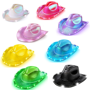 Sombrero Vaquero Iridiscente Estilo Occidental, Color Rosa Arcoíris, Ala Ancha Fluorescente, Sombrero de Fiesta, Halloween, Adulto, Unisex, Cuatro Estaciones - Product Image 6