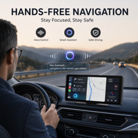 Tablette Smart CarPlay pour voiture 10,26'' Écran tactile entièrement laminé, Apple CarPlay & Android Auto sans fil, navigation mains libres, écran de voiture